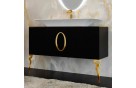 Мебель для ванной La Beaute Savoie 120 черная, фурнитура золото